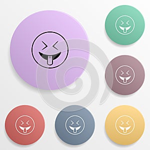 Tease emoji badge color set icon. Simple glyph, flat vector of emoji icons for ui and ux, website or mobile application
