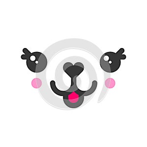 Tease with tongue kawaii cute emotion face, emoticon vector icon