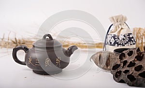 Teaset with white background
