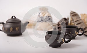 Teaset with white background