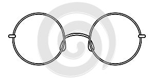 Teashades, Granny Glasses frame glasses fashion accessory illustration. Sunglass front view for Men, women, unisex