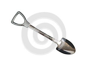 Teaspoon in the form of a shovel shovel isolated on white background