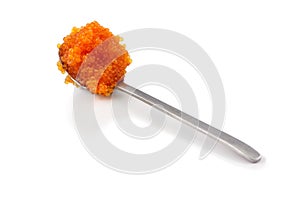 Teaspoon of red caviar