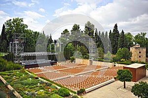 Teatro en los jardines del Generalife en la Alhambra de Granada, EspaÃÂ±a photo