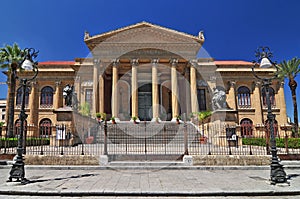 Teatro Massimo famous opera house on the Piazza Verdi in Palermo Sicily, Italy