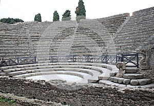 Teatro Piccolo in ancient Pompeii, Italy photo