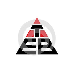 TEB triangle letter logo design with triangle shape. TEB triangle logo design monogram. TEB triangle vector logo template with red