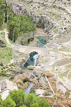 The Tebar Bridge over the Jucar River in Alarcon town