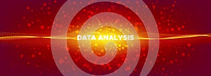 Tech Banner. Glow Particle Motion. Big Data