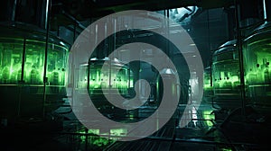 tech blurred sci fi interior