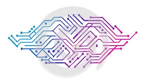 Tech Brain Network: Digital Thought & Connectivity Icon, vector design Generative AI