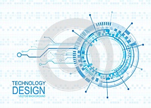 Tech circle and technology background, Abstract technology background Hi-tech communication concept