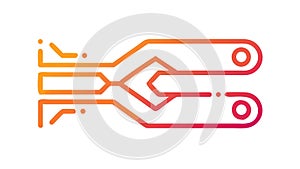 Tech Circuit Flow Icon: Data Connection Vector Element, vector design Generative AI