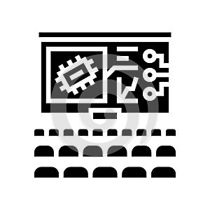 tech conventions enthusiast glyph icon vector illustration