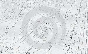 Tech cyber code stream. Terabytes of binary code data flying in a stream of information