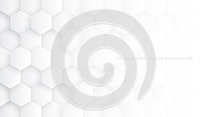 Tech 3D Vector Hexagon Blocks White Background