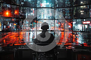 Tech Developer Coding on Multiple Monitors