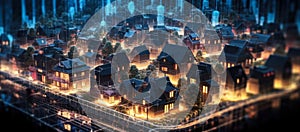 Tech-Driven Society Digital Community and Data Transactions in Suburban Houses. Generative AI