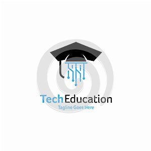 Tech Education logo design concept, education logo template