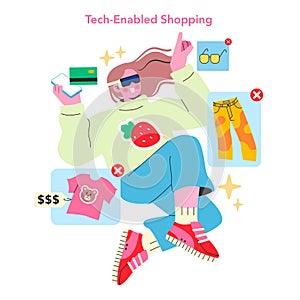 Tech-Enabled Teen Shopping illustration photo