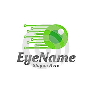 Tech Eye Logo Design Template. Eye Tech logo concept vector. Creative Icon Symbol