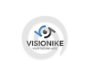 Tech Eye Logo Template. Vision Vector Design