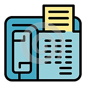 Tech fax icon vector flat