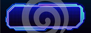 Tech grid HUD frame with cyber interface elements