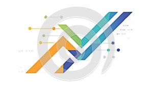 Tech Growth Data Analysis Chart Vector Graphic, vector design Generative AI
