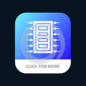 Tech, Hardware, Chip, Computer, Connect Mobile App Button. Android and IOS Glyph Version