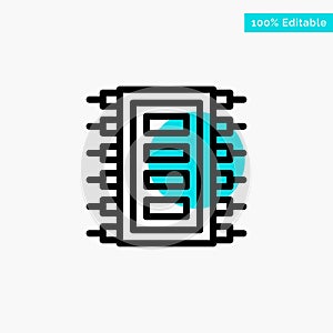Tech, Hardware, Chip, Computer, Connect turquoise highlight circle point Vector icon