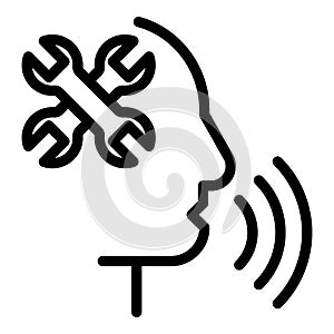 Tech help icon, outline style