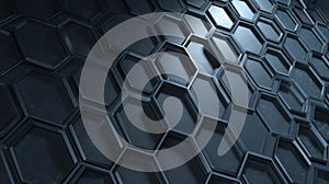 Tech Hexagon Pattern with Intersecting Lines and Shapes