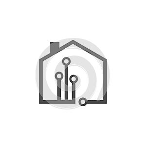 Tech house vector technology logo concept design