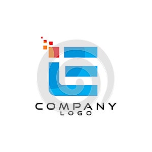 Tech, it, ict letter ie, ei, le, el logo design vector