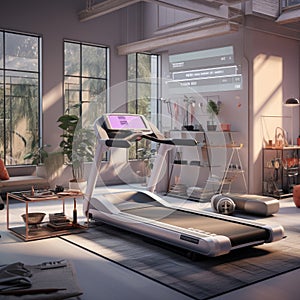 Tech-Infused Home Fitness: AI-Powered Gym System with Minimalist Design photo