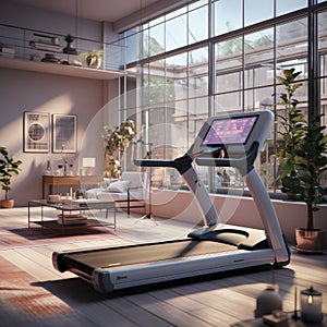 Tech-Infused Home Fitness: AI-Powered Gym System with Minimalist Design photo