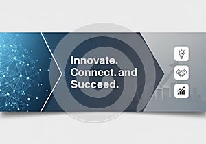 Tech-inspired banner featuring a hexagonal design