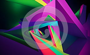 Tech-Inspired Blue and Orange Grid Pattern on Abstract Background - Generative AI