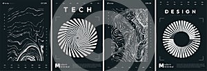 Tech posters vector set photo