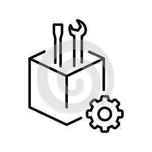 Tech Resource Icon Black And White Illustration