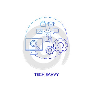 Tech savvy blue gradient concept icon