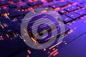 Tech Savvy Programmer Working on Software Development and IoT with Digital Workspace and Circuit Board Technology