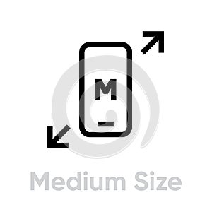 Tech Specs Medium Size phone icon. Editable Vector Outline.