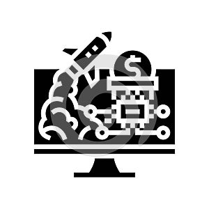 tech startup enthusiast glyph icon vector illustration