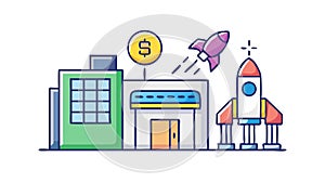 Tech Startup Innovation Launch Rocket Business Vector Design, vector design Generative AI