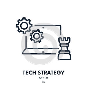 Tech Strategy Icon. Technology, High Tech, Creative. Editable Stroke. Vector Icon