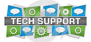Tech Support Green Blue Squares Top Bottom