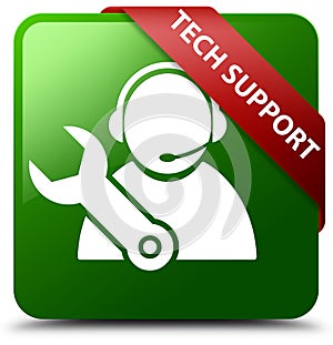 Tech support green square button