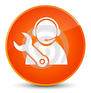 Tech support icon elegant orange round button